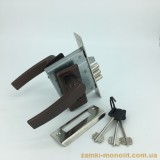 Замок врезной ЗВ9-8/13.СП-2НР.002 (короткая коричневая накладка)