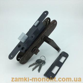 Замок ТАНДЕМ врезной ЗВ4 АМ (с ручками, ключ/поворотник)
